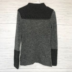 Tory Burch Gray Alpaca Wool Knit Mock Neck Sweater